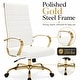 preview thumbnail 28 of 98, Benmar Ribbed Leather Executive High Back Office Chair with Gold Frame, Swivel, Tilt, Lumbar Support