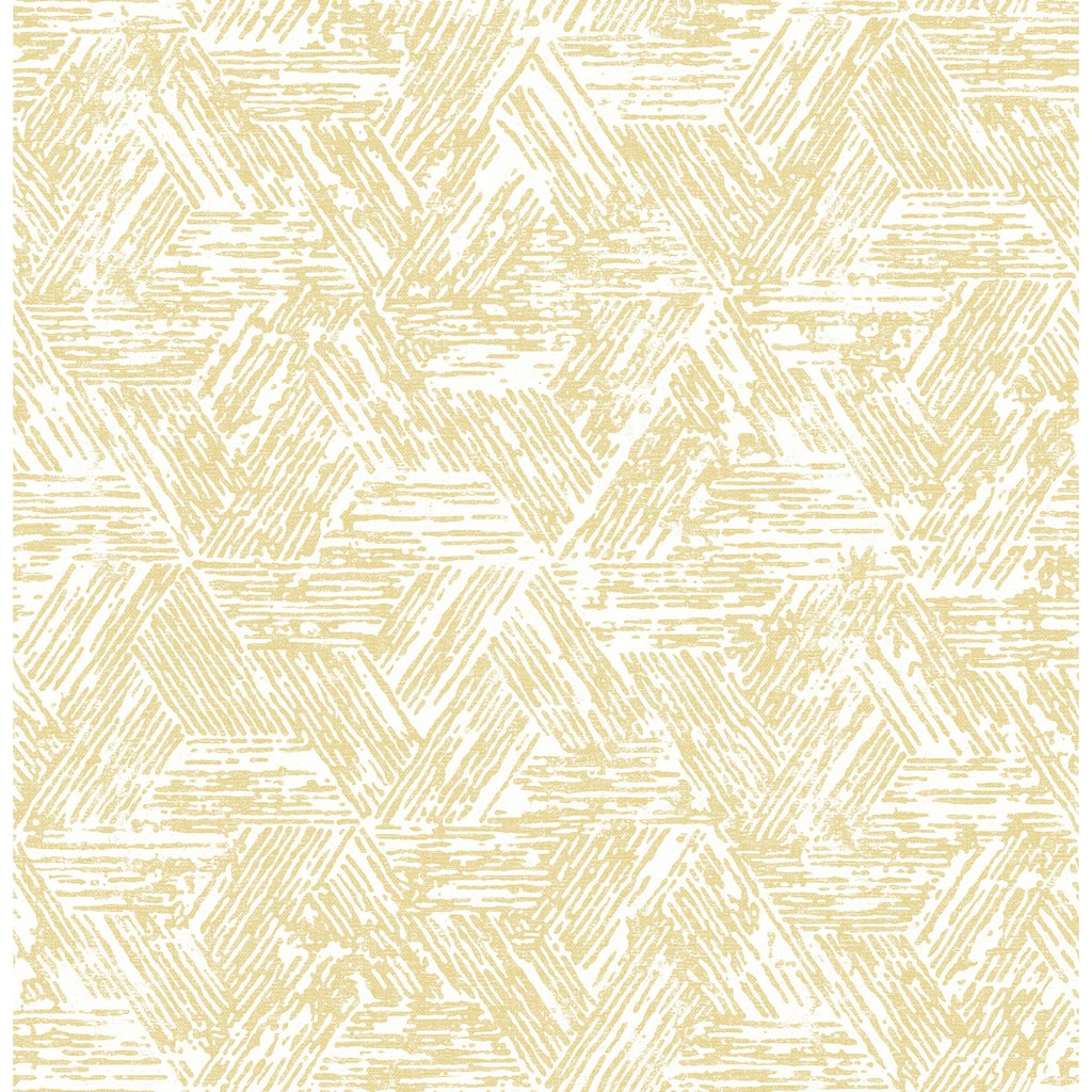A-Street Prints Retreat Yellow Quilted Geometric Wallpaper