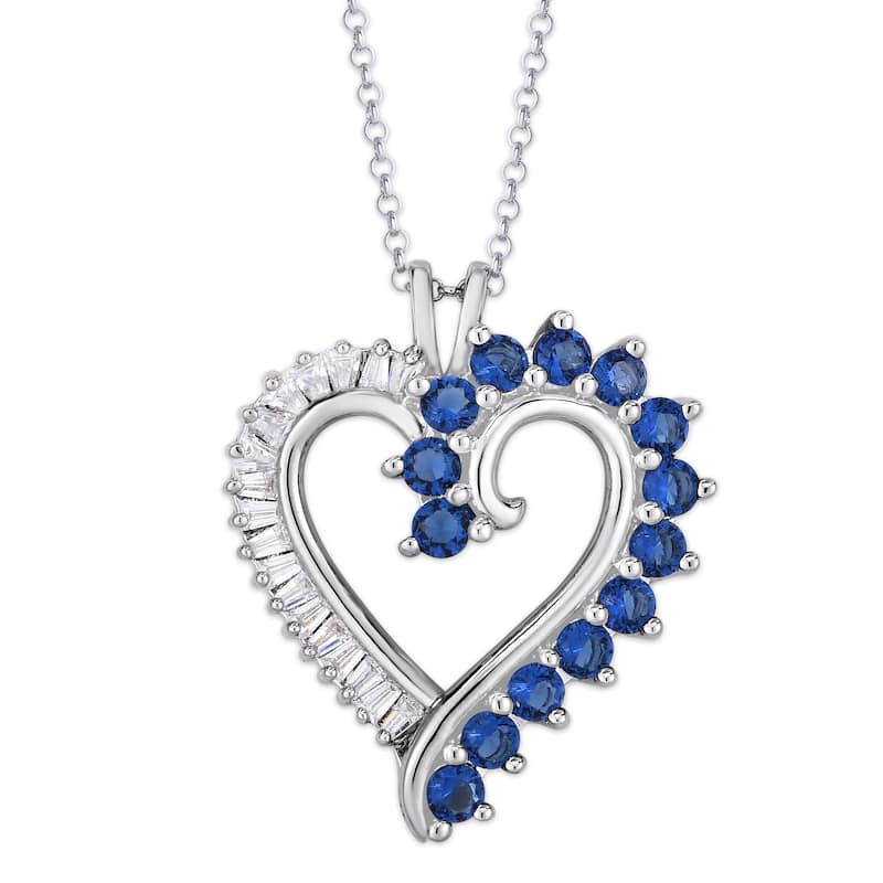 Victoria Townsend Silver Plate Cubic Zirconia Heart Necklace w/Chain