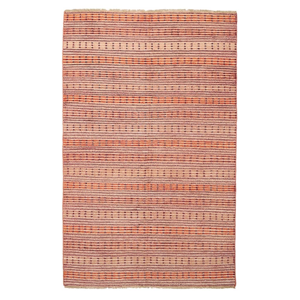 ECARPETGALLERY Hand-knotted Peshawar Ziegler Burnt Orange Wool Rug - 4'11 x 7'10