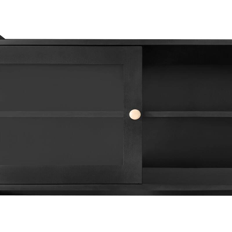 Multifunctional Large Hall Tree with Tempered Glass Doors,Storage Shelf,6 Flip Shoe Drawers and 4 Hooks