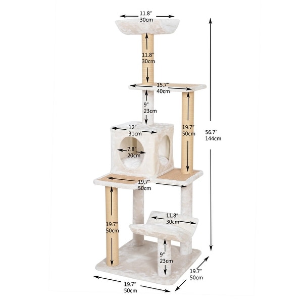 Cat tree top with curved perch