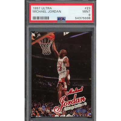 Michael Jordan 1997 Fleer Ultra Basketball Card #23 Graded PSA 9 - 8'6" x 11'6"