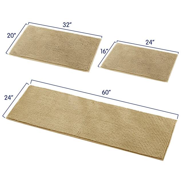 Subrtex Chenille Soft Rugs Super Water Absorbing Shower Mats