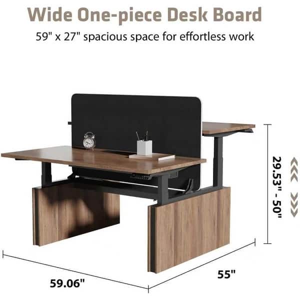 dimension image slide 0 of 2, 59inch Adjustable Computer Cubicle Standing Office Desk with Built-in USB Outlet