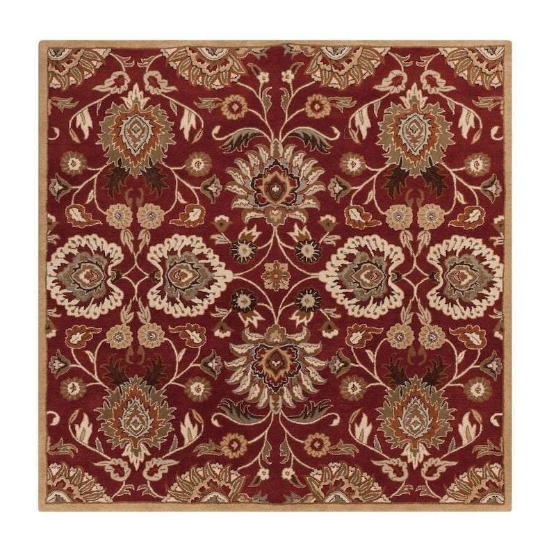 Patchway Handmade Classic Floral Wool Area Rug