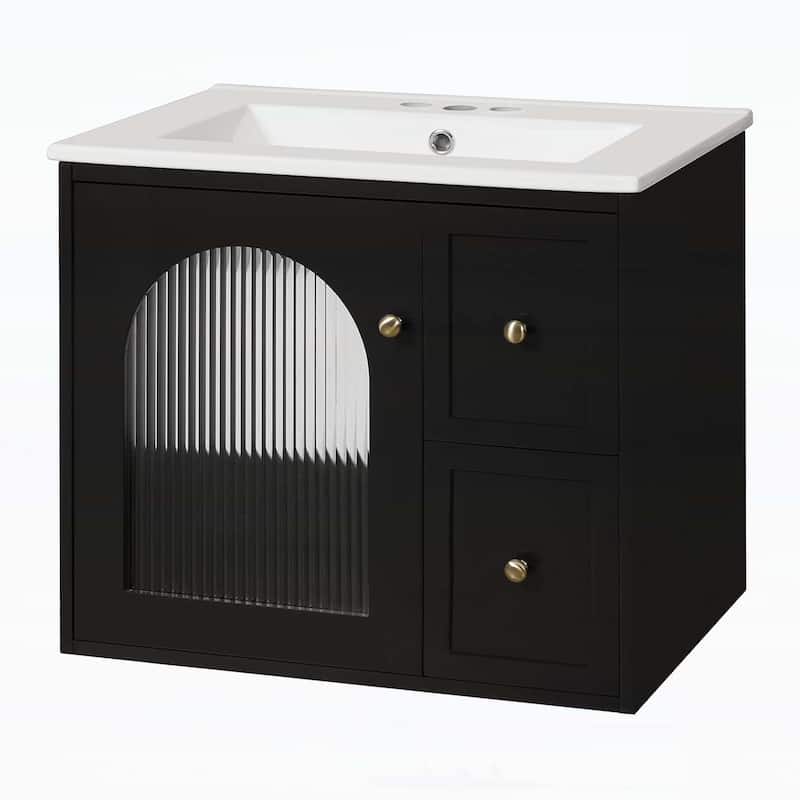 24" Bathroom Vanity Set Wall Mounted for Small Space
