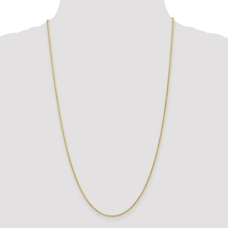 Curata 10k Yellow Gold 1.5mm Diamond-cut Loose Rope Chain Necklace Options: 16 18 20 22 24