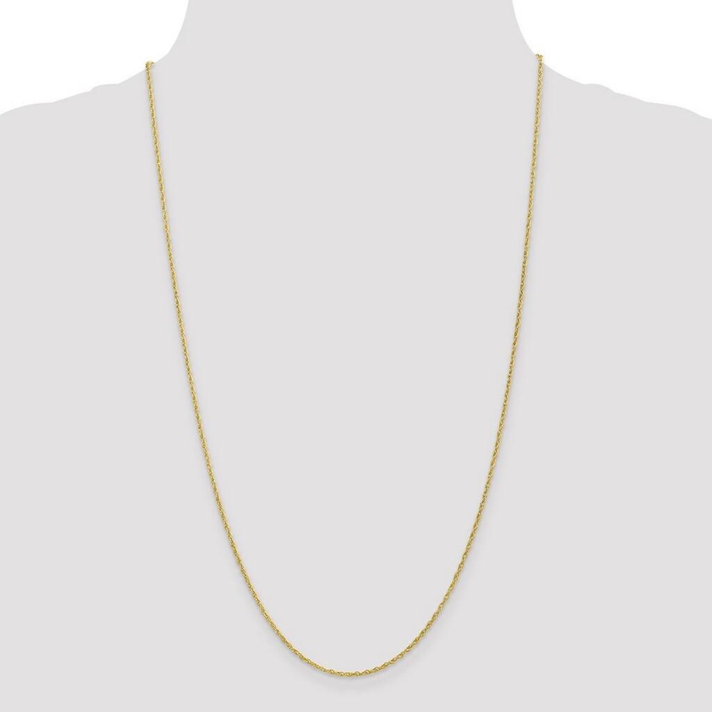 Curata 10k Yellow Gold 1.5mm Diamond-cut Loose Rope Chain Necklace Options: 16 18 20 22 24