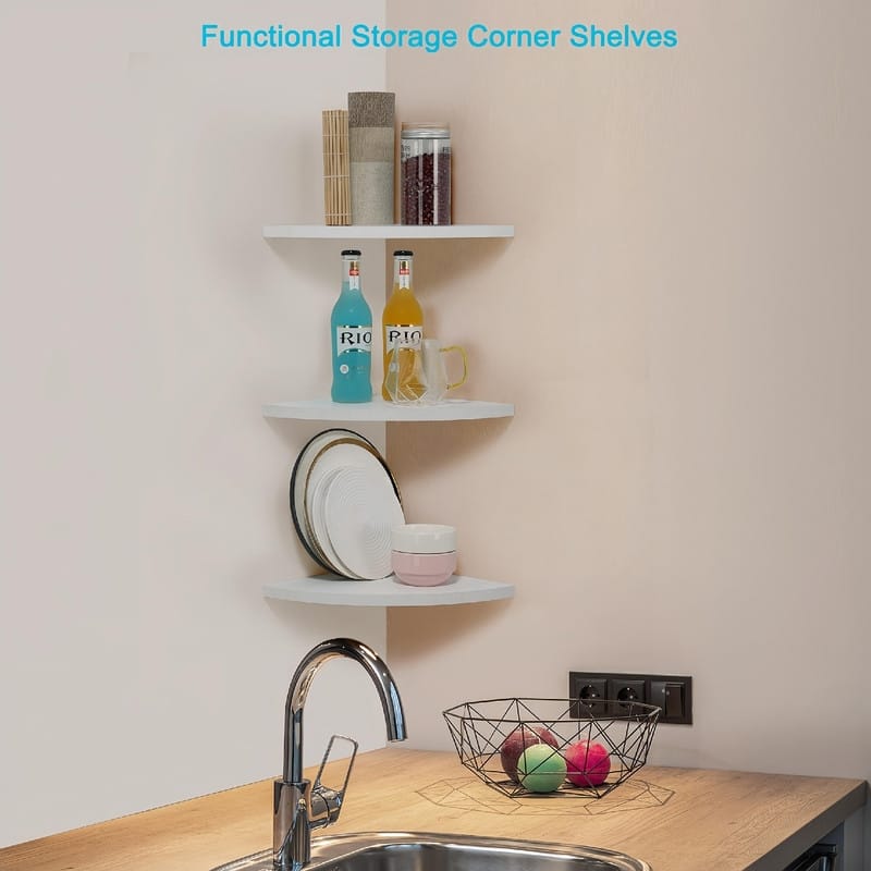 Corner Wall Shelves - 10"D x 10"W x 0.7"H