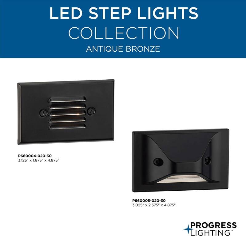 LED Indoor Outdoor Antique Bronze Integrated LED Wall or Step Light - 3.025 in x 2.375 in x 4.875 in