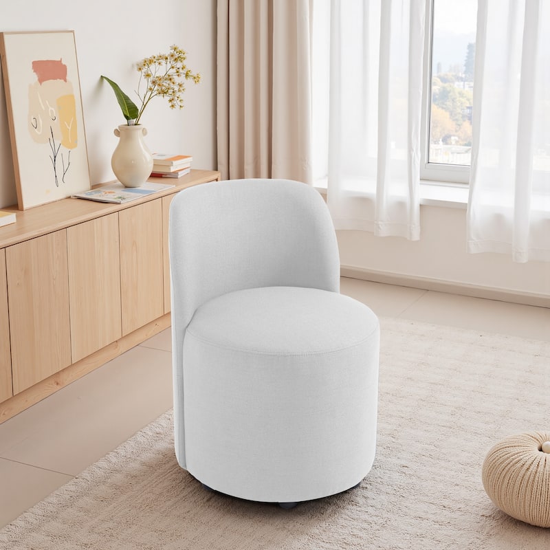 UIXE Luxury Upholstered Dining Chairs Dining Room Kitchen Side Chair - Beige-Fabric