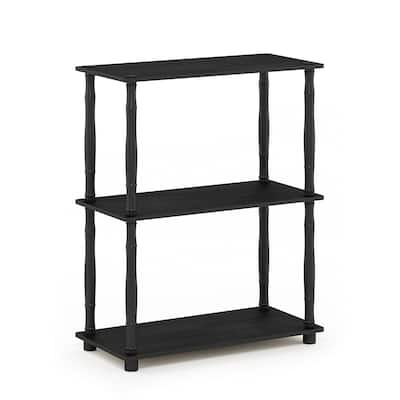 3 Tiers Wood Household Shelving Unit in Americano/Black (23.6 in. W x 29.5 in. H x 11.4 in. D) - 23. 6