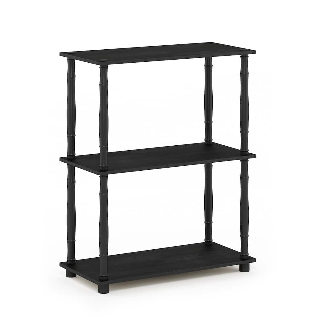 3 Tiers Wood Household Shelving Unit in Americano/Black (23.6 in. W x 29.5 in. H x 11.4 in. D) - 23. 6