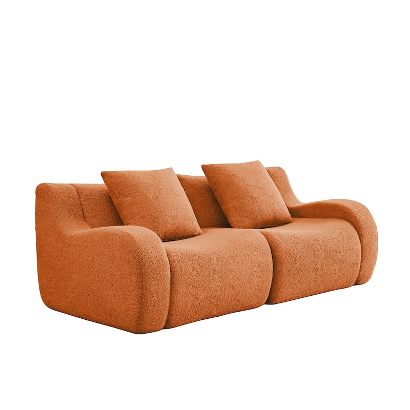 GDF Studio - Fairford 2-Seat Modular Sofa With Curved Armrests & Non-Slip Base