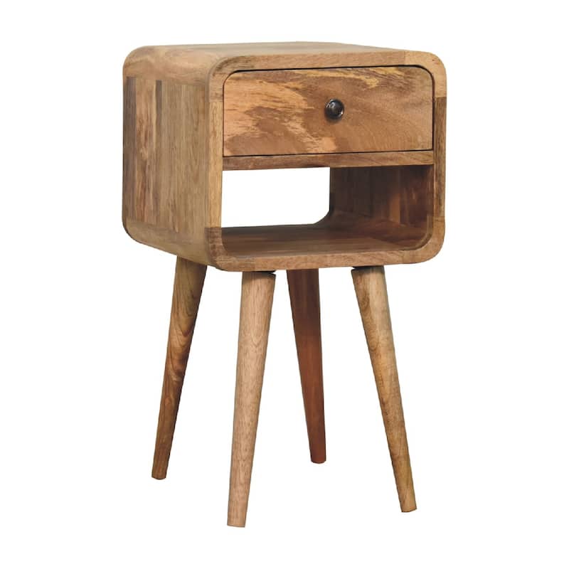 HomeRoots 22" Oak Solid Wood Square One Drawer Nightstand