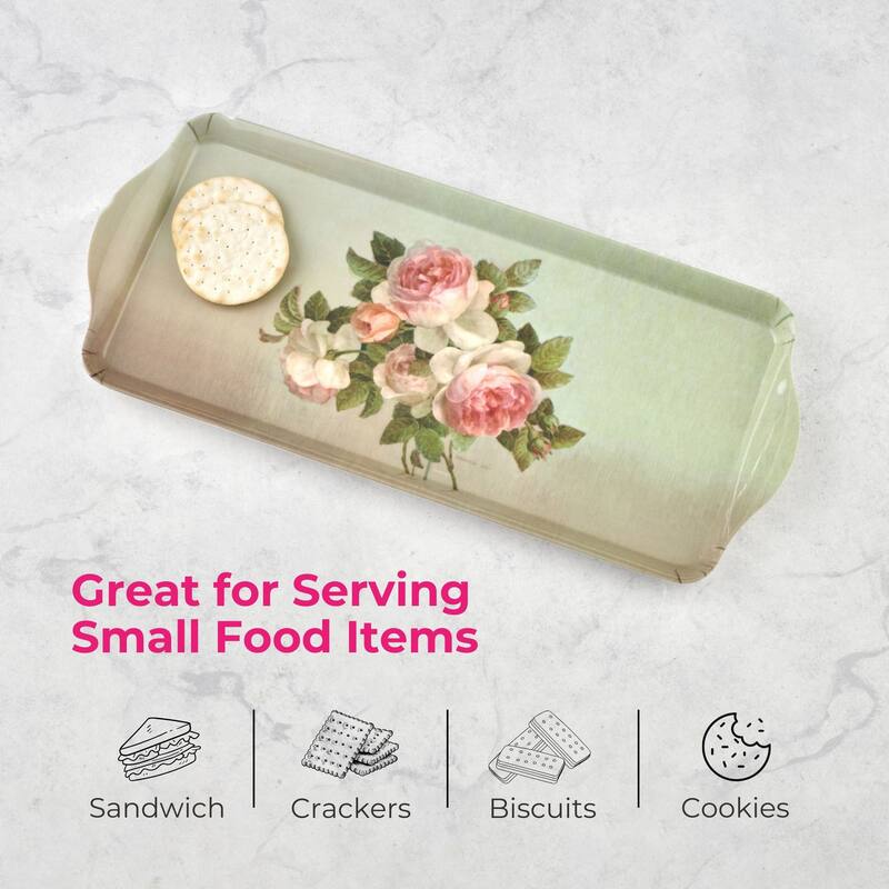 Pimpernel Antique Roses Melamine Sandwich Tray - 15.25" x 6.5"