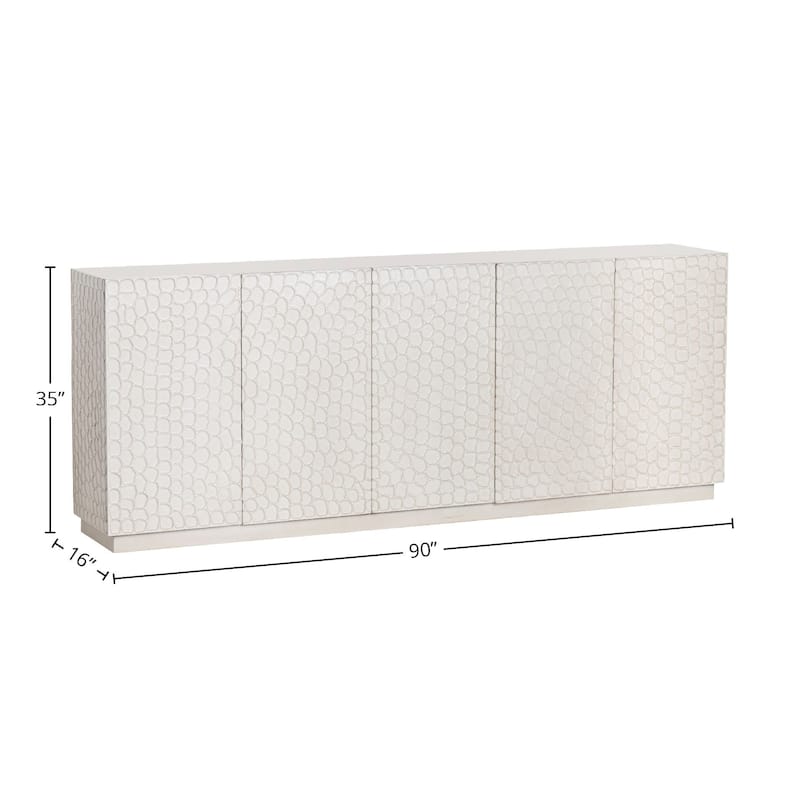 Mango Wood Five-Door Living Room Buffet Sideboard
