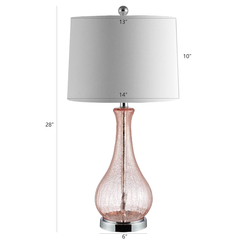 SAFAVIEH Lighting Finnley 28-inch Crackle Glass LED Table Lamp. - 14" W x 14" D x 28" H