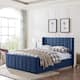 Antoinette Traditional Upholstered Queen Bed by Christopher Knight Home - Navy blue