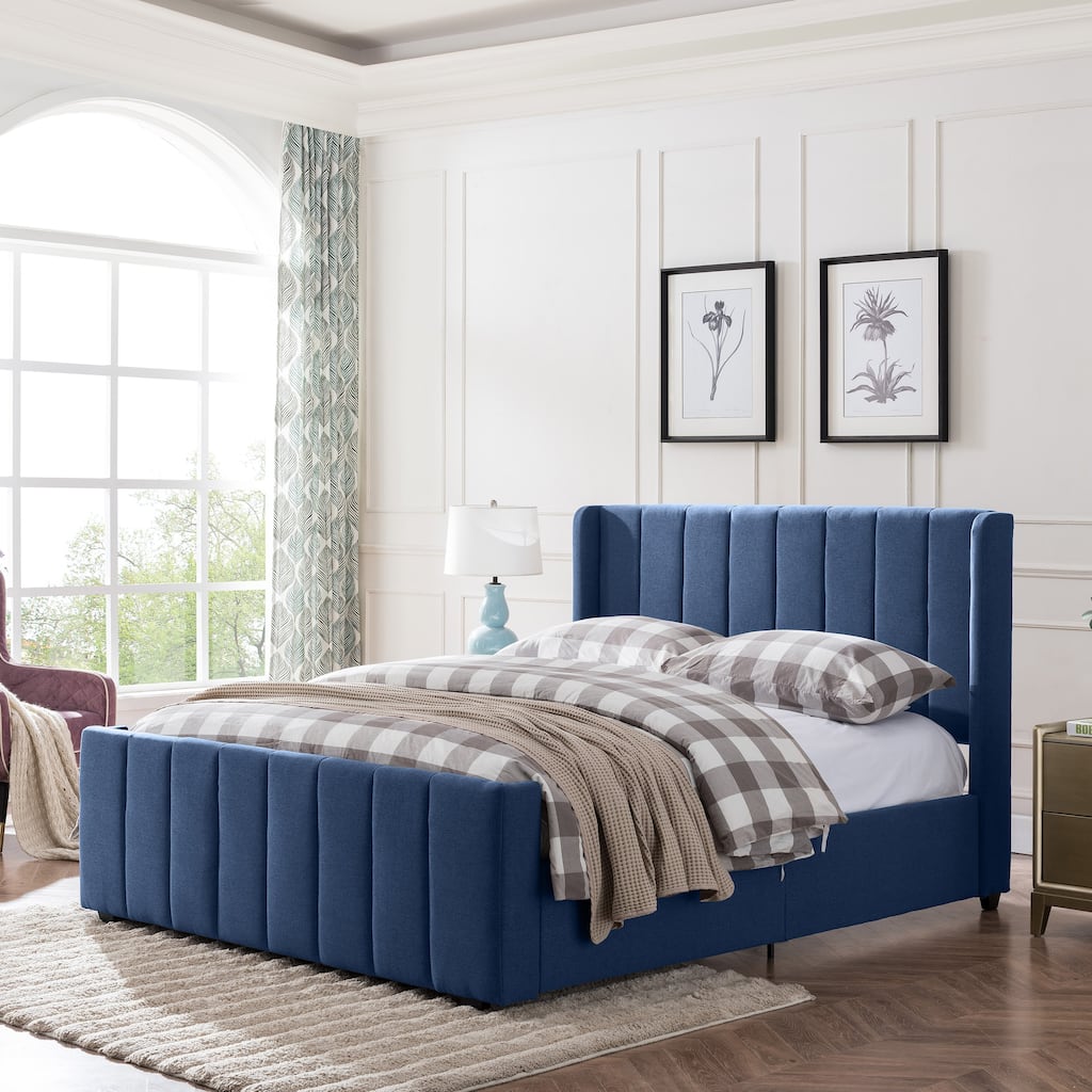 Antoinette Traditional Upholstered Queen Bed by Christopher Knight Home