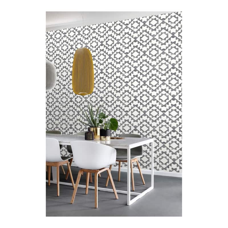 ESTA Home Fantine Black Geometric Wallpaper - 20.5 x 396 x 0.025