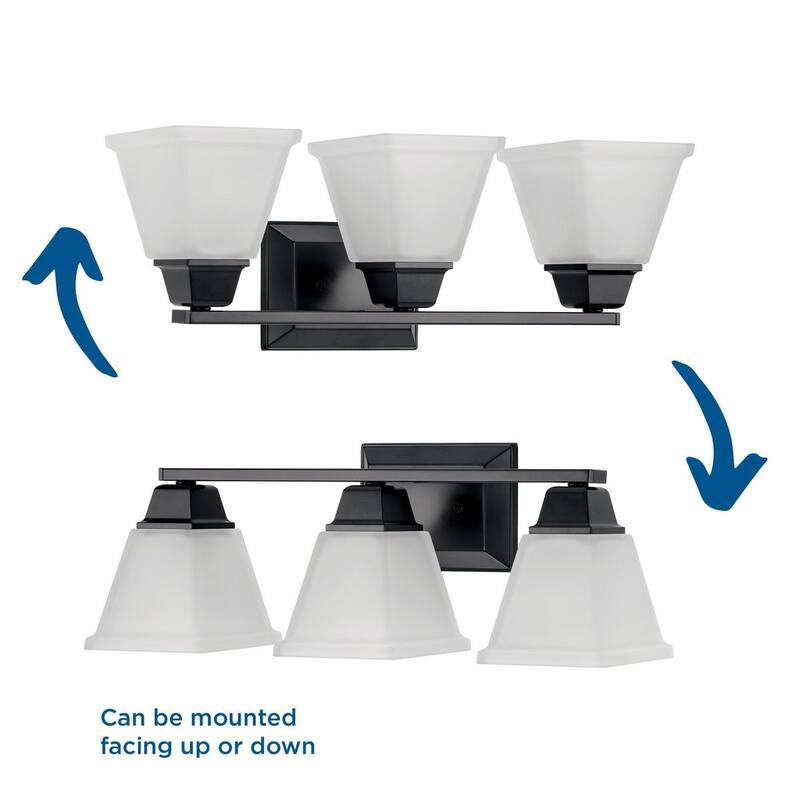Clifton Heights Collection Three-Light Matte Black Bath Vanity Light - 23 in x 7.125 in x 8.375 in