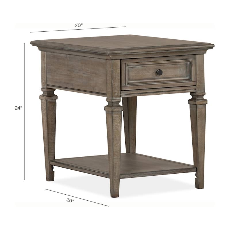 Magnussen Home Lancaster Dovetail Grey Rectangular End Table - 20''W x 26''D x 24''H