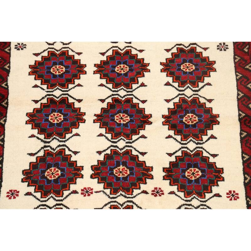 Traditional Geometric Balouch Persian Area Rug Wool Hand-knotted - 3'5" x 6'1"
