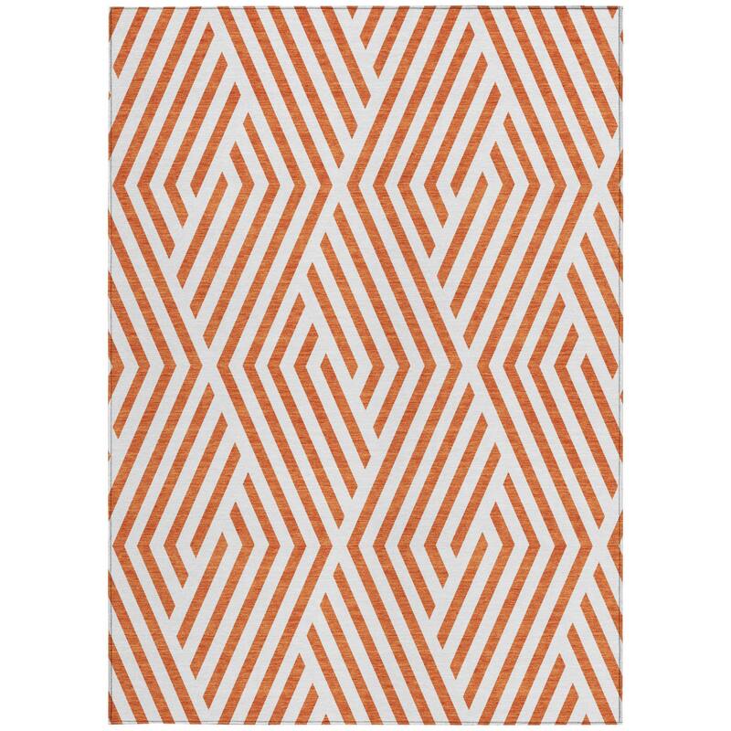 Mave Abstract Shapes Weather Resistant Classic Meets Modern Outdoor Rug