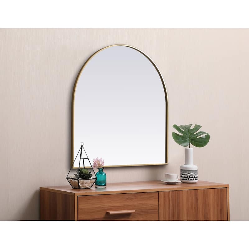 Indigo Home Metal Frame Arch Mirror 36x36 Inch