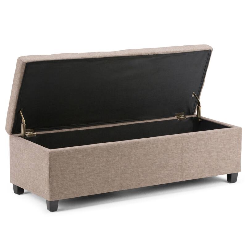 WYNDENHALL Franklin 48-in. Wide Contemporary Rectangular Storage Ottoman