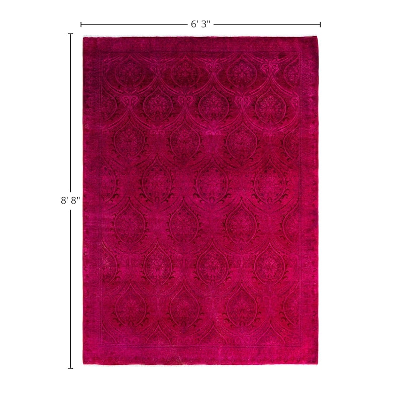 Fine Vibrance One-of-a-Kind Hand-Knotted Area Rug - Pink, 6' 3" x 8' 8" - 6' 3" x 8' 8"