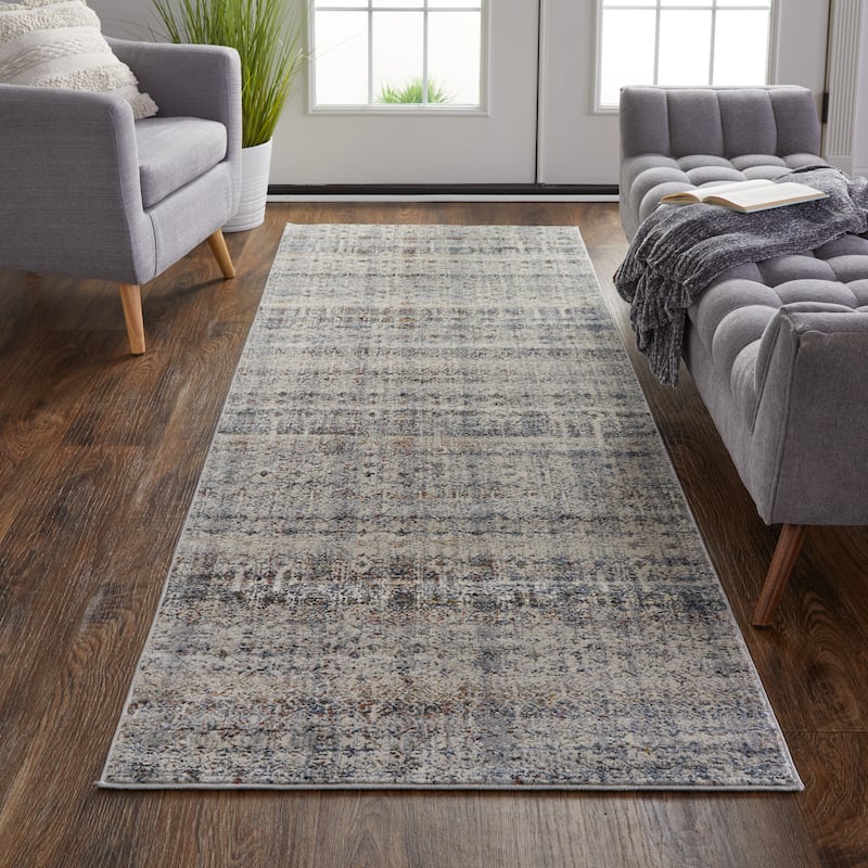 Grand Bazaar Frencess Machine Made Distressed Transitional Area Rug