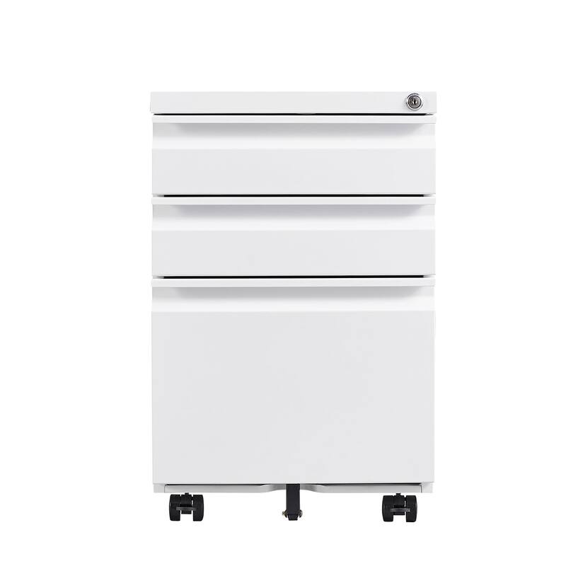 3 Drawer Metal Mobile Office Storage Filing Cabinet with Lock