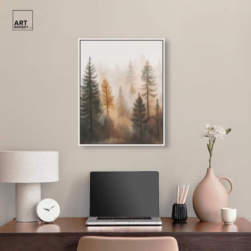 Misty Pines I Canvas by Art Remedy