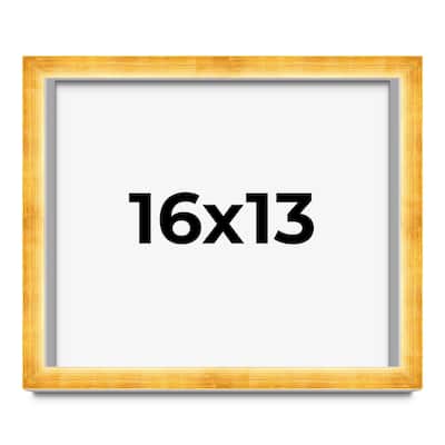 16x13 Shadow Box Frame Gold | 1.625 Inches Deep Real Wood Traditional