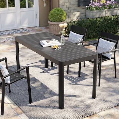 Pellebant Outdoor Dining Table Aluminum Extendable Table - 46.1" / 63.8" (L) x 27.6" (W) x 29.9" (H)