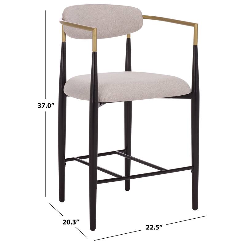 SAFAVIEH Home Covelle Arm Counter Stool (Set of 2) - 20"W x 23"D x 37"H