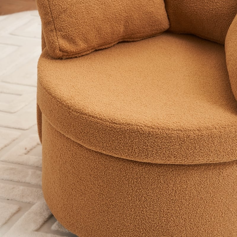 Swivel And Storage Chair With Back Cushion For Living Room