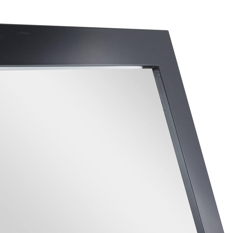 Wooden Rectangular Minimalistic Room Wall Mirror - White or Black - Roche River Decor