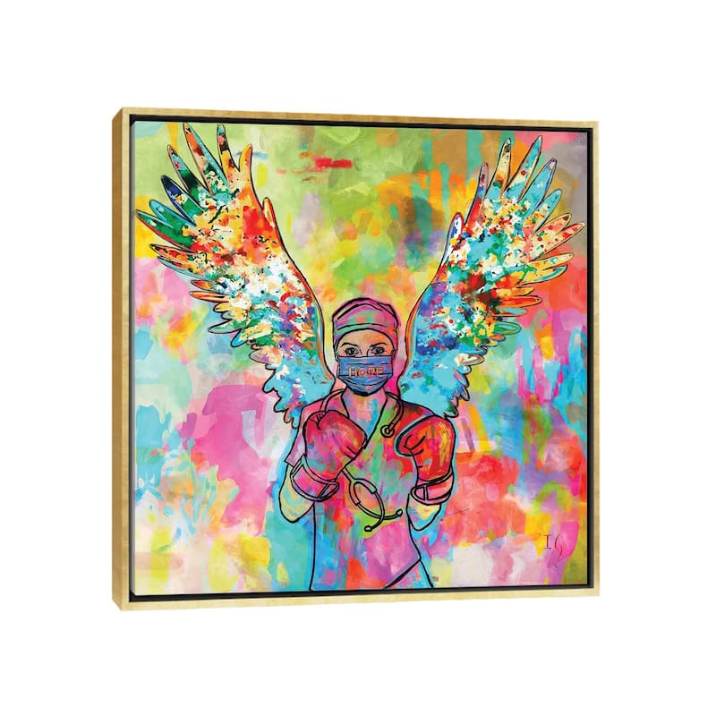 iCanvas "Today I Choose Hope" by Ivan Guaderrama Framed Canvas Print - Gold - 18x18