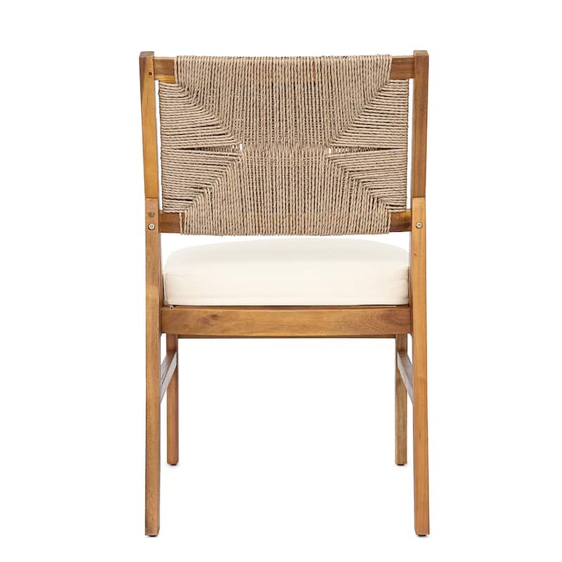 Christopher Knight Home - Arly Outdoor Acacia Wood Dining Set with Woven Wicker Chairs & 70" Oval Dining Table