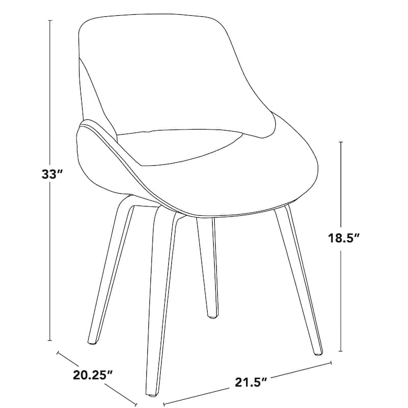 Carson Carrington Svellingen Dining Chair with Bent Wood Legs (Set of 2)