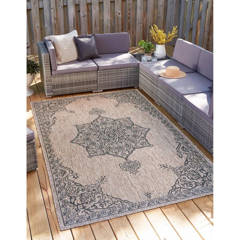 Outdoor Nirie Collection Area Rug - Beige - 7'x10'