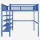 preview thumbnail 8 of 7, Blue Metal Loft Bed with 4-Tier Shelves and Storage