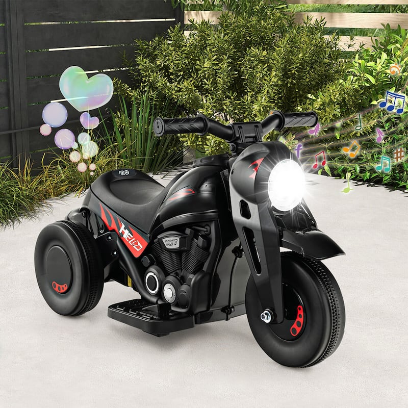 Gymax 6V Kids Bubble Car Electric Ride on Motorcycle w/ Music Button &