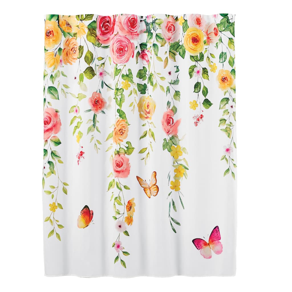 Colorful Rose Trailing Vine Shower Curtain