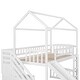 preview thumbnail 11 of 26, Twin Size Loft Bed with House Roof, Storage Steps, Slide, Ladder and Guardrails, Stairway Platform Bed for Kids Boys Girls