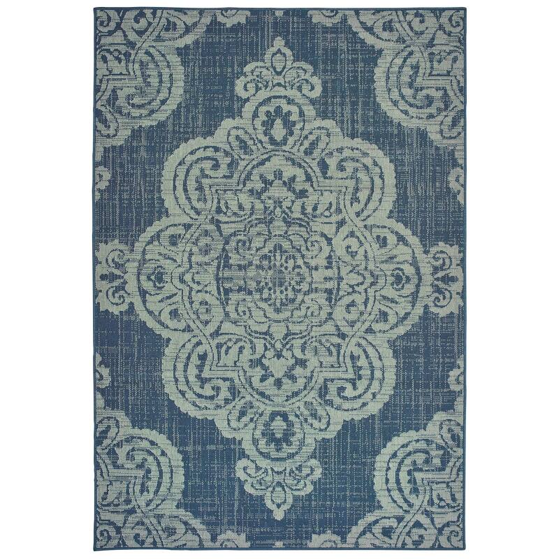 Style Haven Marianna Center Medallion Loop Pile Indoor Outdoor Rug
